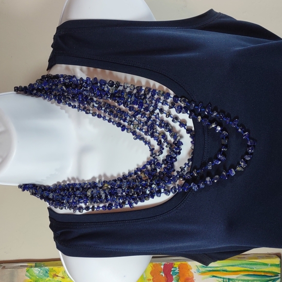 Beautiful Multi Strand Lapis Lazuli Necklace - Picture 1 of 7